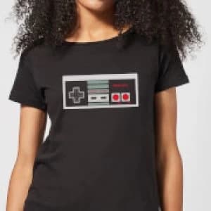 Nintendo NES Controller Chest Womens T-Shirt - Black