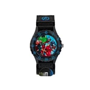 Disney Marvel Avengers Black Printed Fabric Strap Watch AVG5008