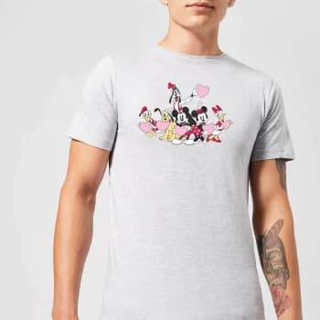 Disney Mickey Mouse Love Friends Mens T-Shirt - Grey - XL