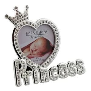 3" x 3" - Silver Plated & Crystal Princess Photo Frame