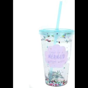 Cant be a Mermaid...Sequin Drinking Cup with Water
