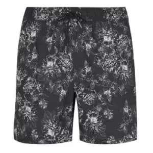 Firetrap Print Swim Shorts Mens - Black