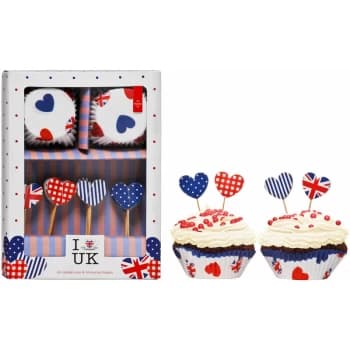 Premier Housewares - I Love UK Cupcake Cases and Toppers