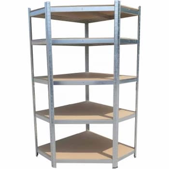 Hilka 175kg 5 Tier Corner Boltless Shelving Metal & MDF