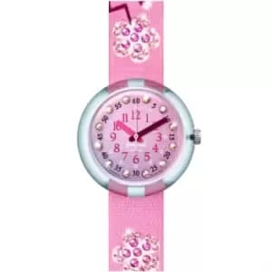 Childrens Flik Flak Sparkling Cherry Blossom Shine Bright Watch