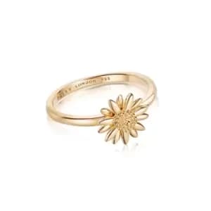 Rings 925 Sterling Silver and 18ct Gold Plate English Daisy Ring 18ct Gold Plate