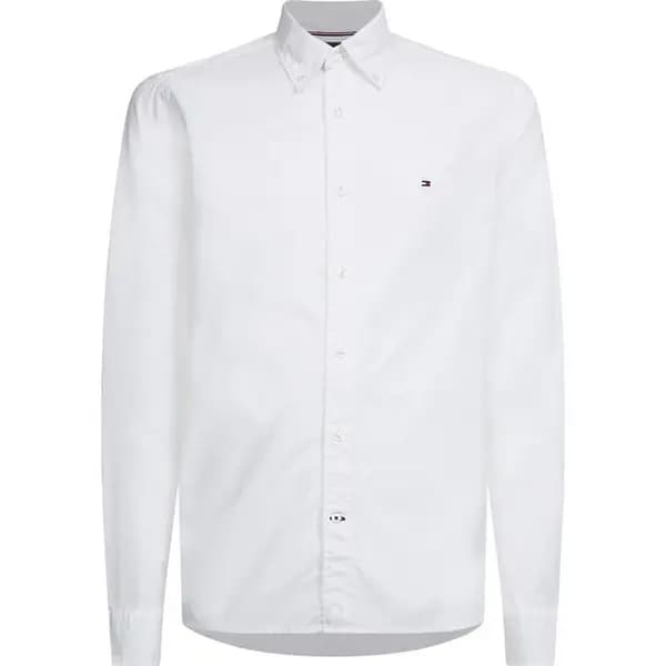 Tommy Hilfiger Core Flex Long Sleeve Poplin Shirt - White 2XL