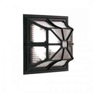 1 Light Outdoor Flush Ceiling Lantern Black IP44, E27