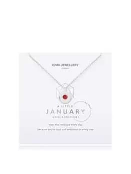 Joma Jewellery 'A Little' Birthstone Silver Necklace, February, Women