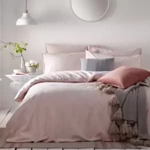 The Linen Yard Claybourne Blush 100% Cotton Duvet Cover and Pillowcase Set Blush