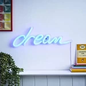 Uri Neon Dream Matt Blue Wired Wall Light