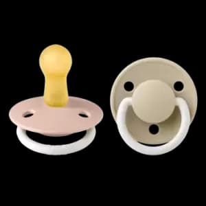 BIBS De Lux 2 Pack Latex Size 2 Blush Glow/Vanilla Glow 2 pcs