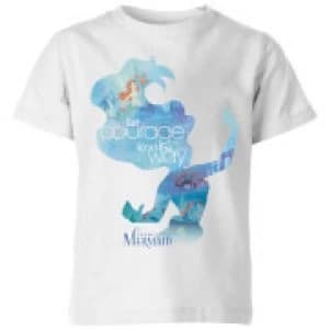 Disney Princess Filled Silhouette Ariel Kids T-Shirt - White - 11-12 Years