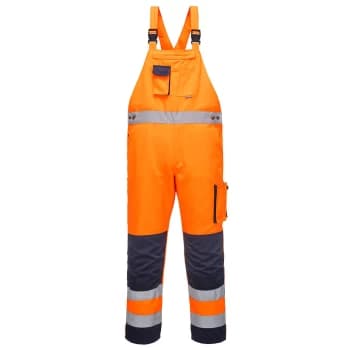 Portwest Dijon Hi Vis Bib and Brace Orange / Navy M