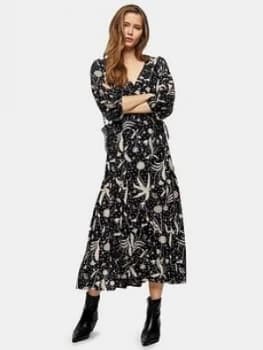 Topshop Twist Austin Midi Dress - Mono