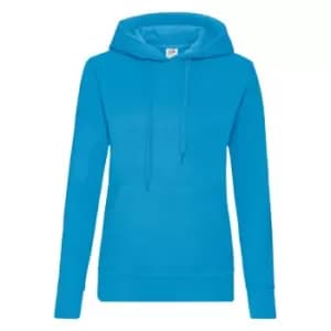 Fruit Of The Loom Ladies Lady Fit Hooded Sweatshirt / Hoodie (M) (Azure Blue)