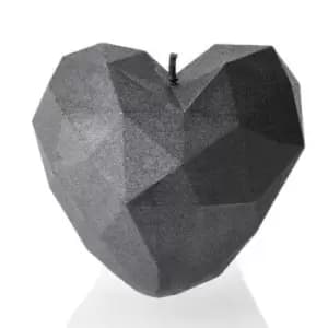 Heart Low Poly Candle – Steel