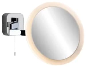 Magnifying LED Bathroom Indoor Wall Light Mirror (Switched) Chrome IP44
