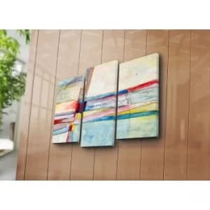 3PATK-102 Multicolor Decorative Canvas Painting (3 Pieces)