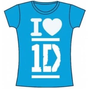 One Direction I Love Skinny Turquoise TS: Large