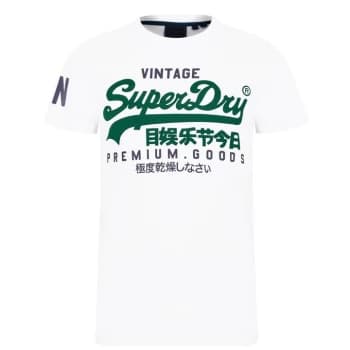 Superdry Vintage Logo T Shirt - Wht/Grn 01C