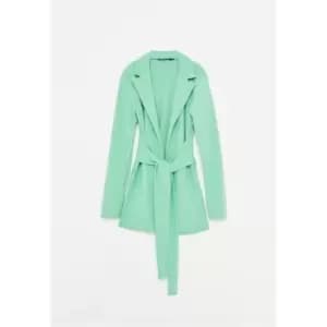 Missguided Jersey Wrap Blazer - Green