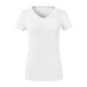 Russell Womens/Ladies Organic Short-Sleeved T-Shirt (L) (White)
