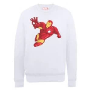 Marvel Avengers Assemble Iron Man Simple Sweatshirt - White - L