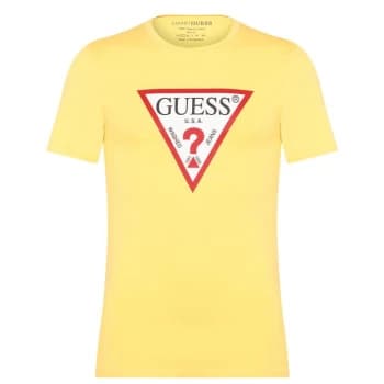 Guess Logo T Shirt - Yellow