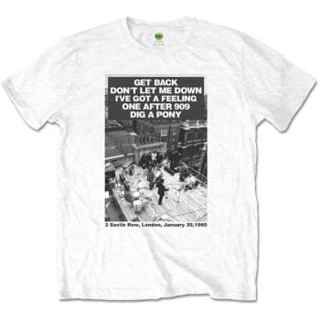 The Beatles - Rooftop Songs Unisex Large T-Shirt - White
