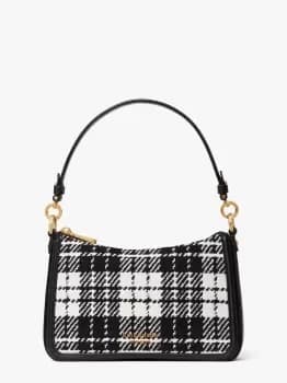 Kate Spade Hudson Posh Plaid Jacquard Medium Convertible Crossbody, Black Multi, One Size