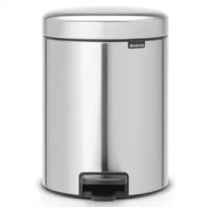 Brabantia newIcon Pedal Bin 5 Litre Plastic Bucket Matt Steel Fingerprint Proof