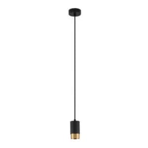 Netlighting Merano Knoxville 5.9cm Slim Pendant Ceiling Light Sandy Black, Gold