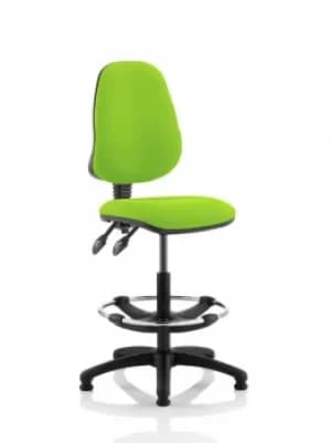 Eclipse II Lever Task Operator Chair Lime Fully Bespoke Colour With Hi Rise Draughtsman Kit