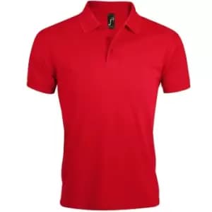 SOLs Mens Prime Pique Plain Short Sleeve Polo Shirt (5XL) (Red)