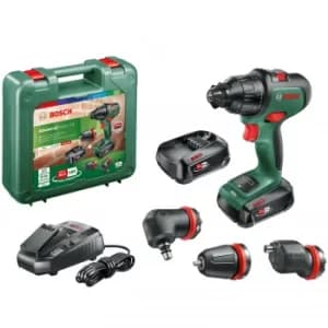 Bosch ADVANCEDIMPACT 18v Cordless Combi Drill and Attachments 2 x 2.5ah Li-ion Charger Case