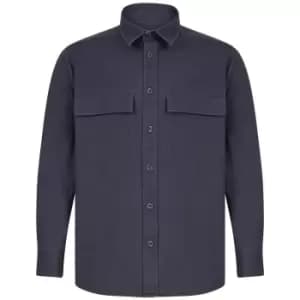 Front Row Unisex Adult Cotton Drill Overshirt (XL) (Navy)