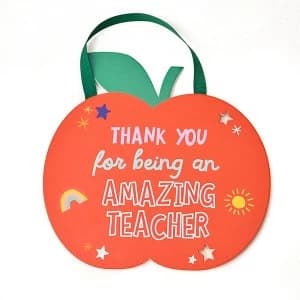 Cheerfull Thank You Teacher Apple Plaque
