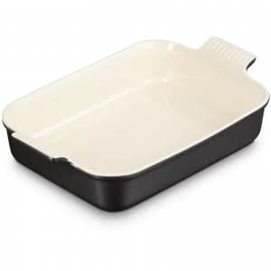 Le Creuset Stoneware Large Heritage Rectangular Roasting Dish - 32cm - Satin Black