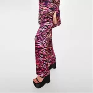 Missguided Zebra Print Wide Leg Trousers - Multi