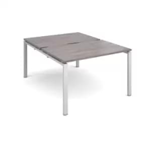 Adapt starter units back to back 1200mm x 1600mm - silver frame, grey oak top