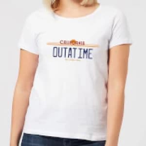 Back To The Future Outatime Plate Womens T-Shirt - White