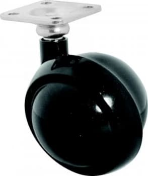 Select Hardware Twin Wheel Castor Black 41mm 2 Pack