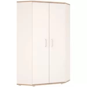 4Kids Corner Wardrobe in Light Oak and white High Gloss opalino handles
