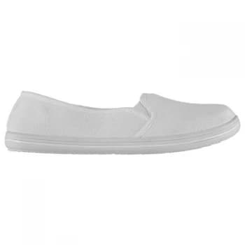 Slazenger Ladies Canvas Slip On Shoes - White