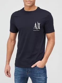 Armani Exchange AX Small Icon Logo T-Shirt Navy Size S Men