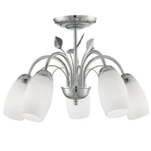 Searchlight Lighting Collection Jade 5-Light Semi-Flush Ceiling Light - Chrome