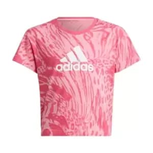 adidas Future Icons Hybrid Animal Print Cotton Regular T- - Bliss Pink / Pulse Magenta / B