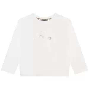 Boss Long Sleeve Signature Logo T-Shirt Junior Girls - White