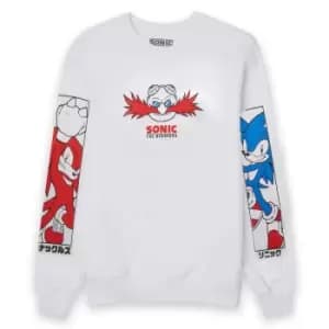 Sonic The Hedgehog Eggmans Master Plan Sweatshirt - White - L